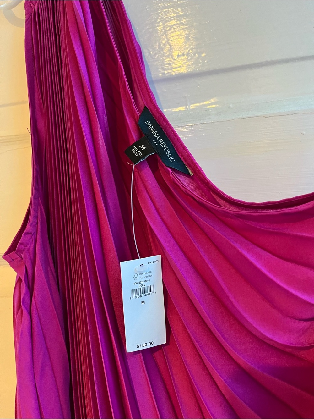 Banana republic One-Shoulder Pleated Pink Party Dress - Picture 2 of 5